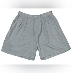 Tommy Bahama Vintage Light Blue 100% Silk Pleated Front Shorts Size 14